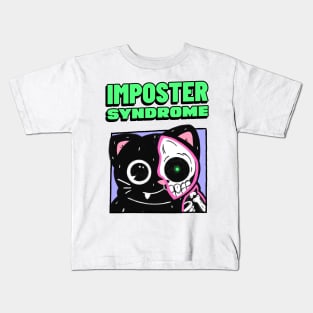 funny imposter syndrome cat Kids T-Shirt